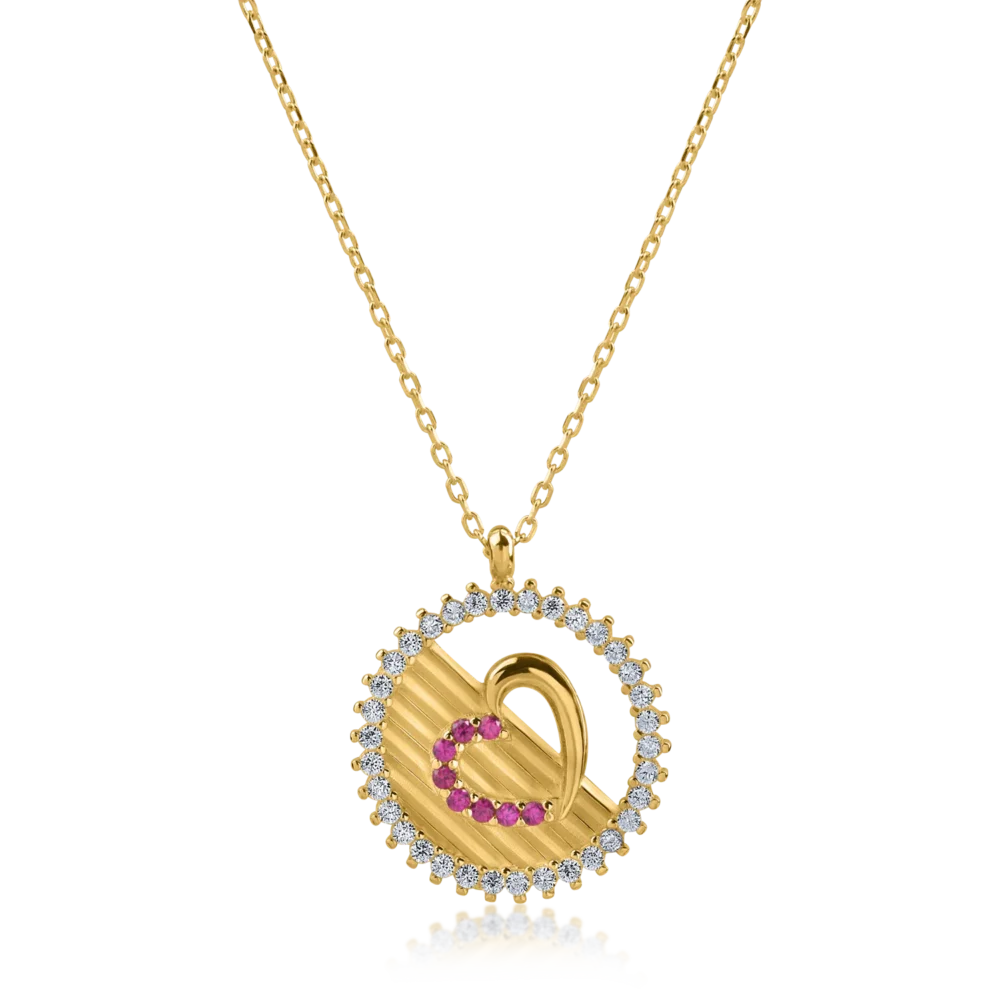 Lant cu pandantiv din aur galben