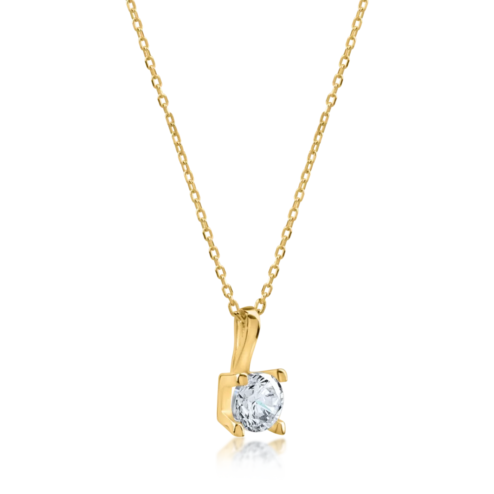 Lant cu pandantiv din aur galben - imagine 2