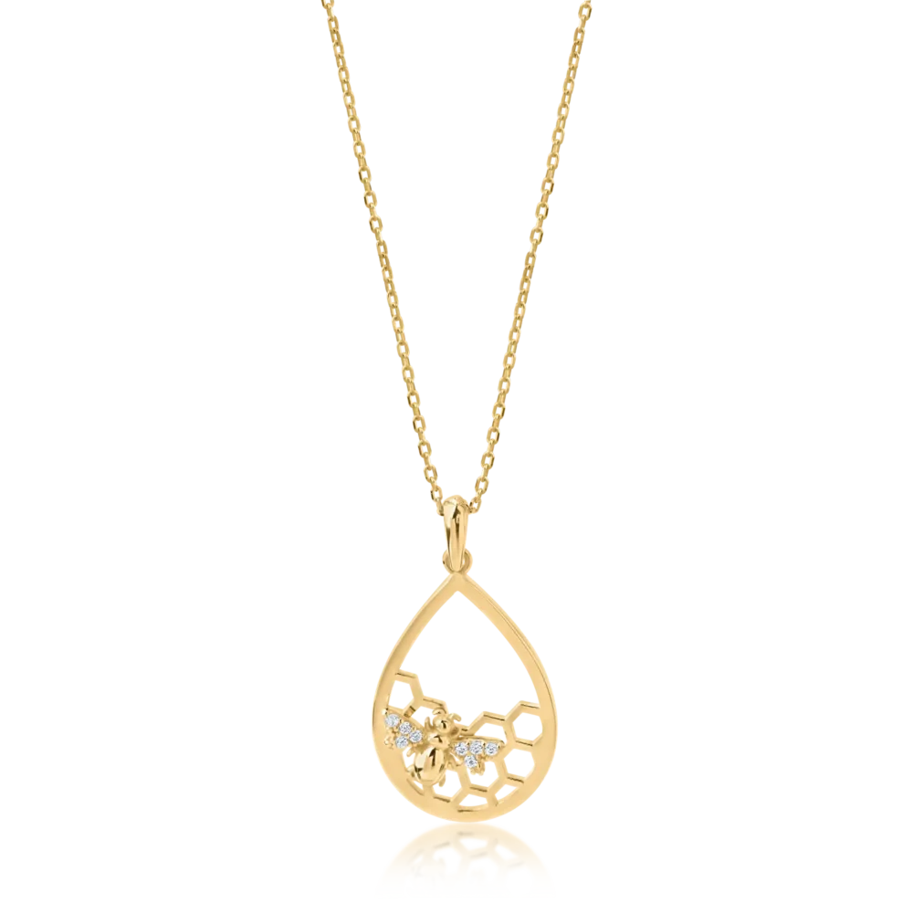 Lant cu pandantiv din aur galben