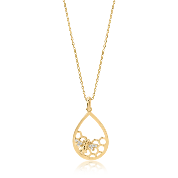 Lant cu pandantiv din aur galben