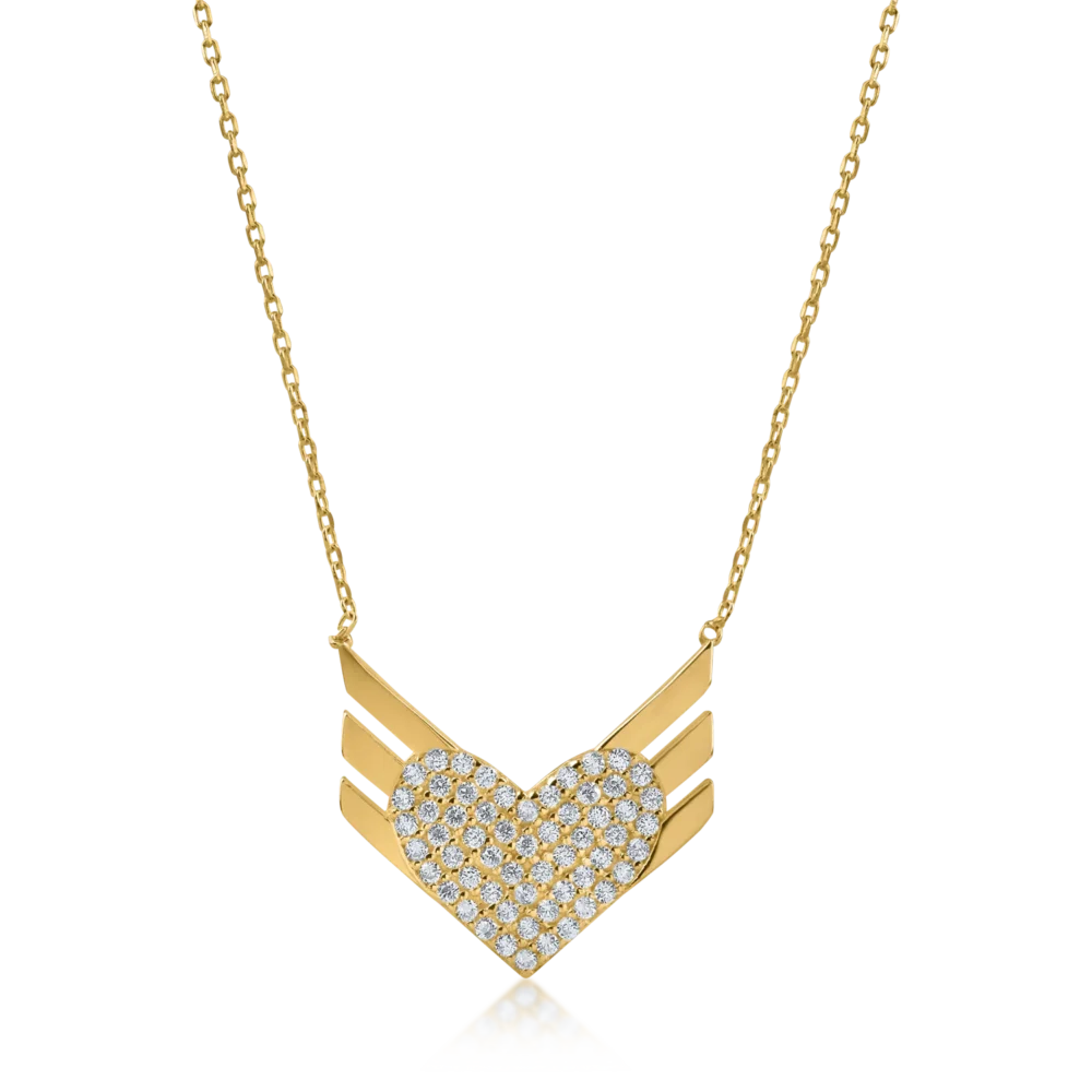 Lant cu pandantiv din aur galben