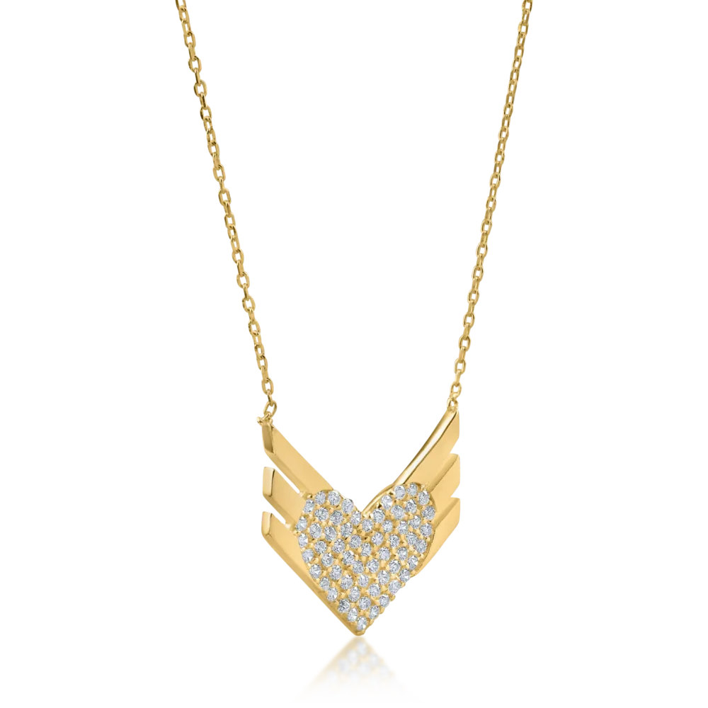 Lant cu pandantiv din aur galben - imagine 2