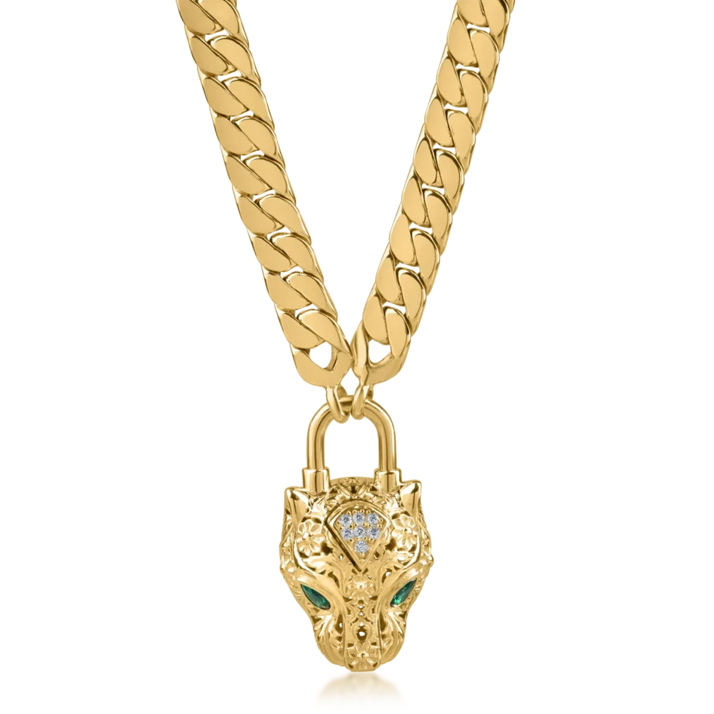 Lant cu pandantiv din aur galben