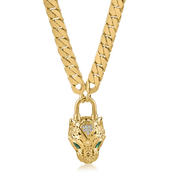 Lant cu pandantiv din aur galben