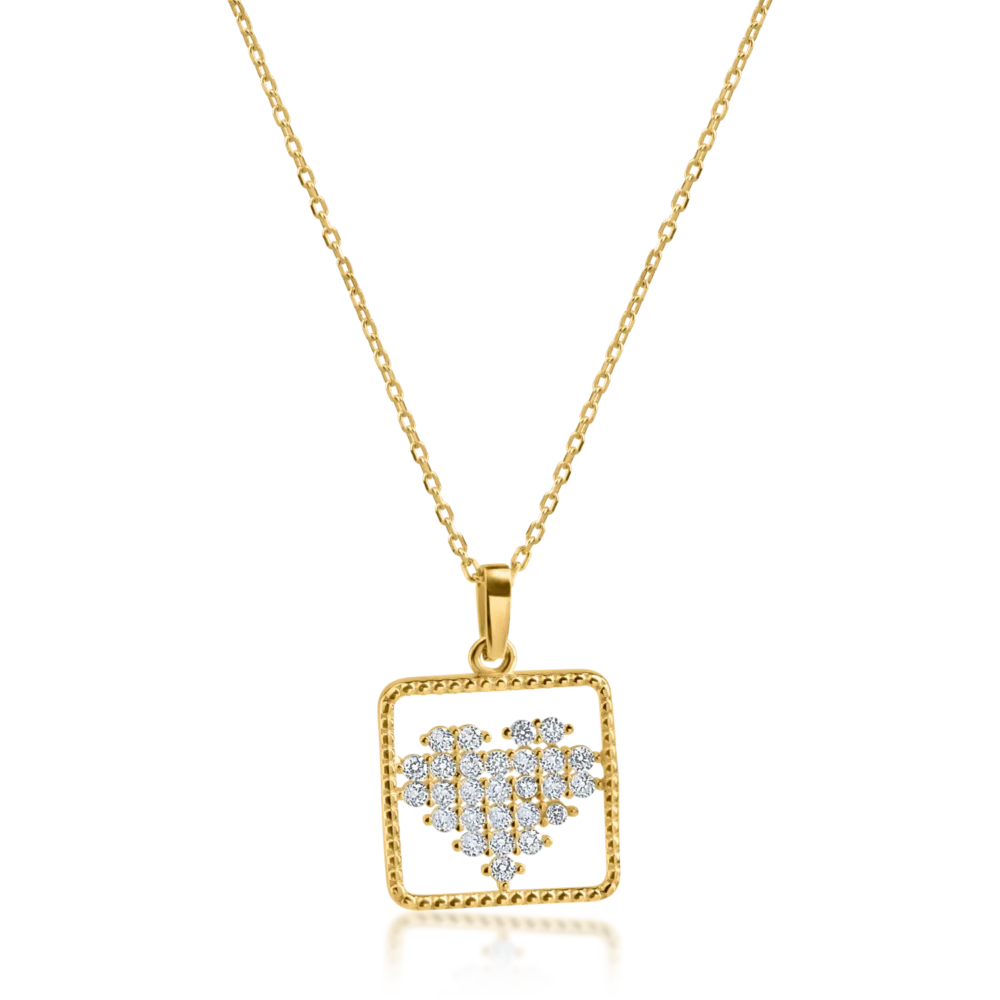 Lant cu pandantiv din aur galben