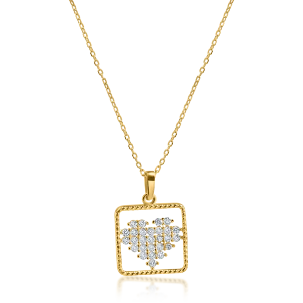 Lant cu pandantiv din aur galben