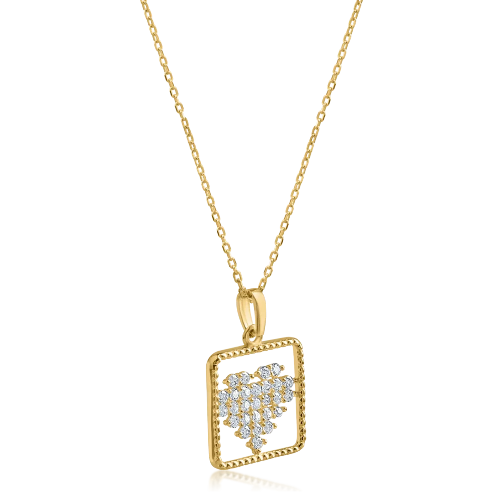 Lant cu pandantiv din aur galben - imagine 2