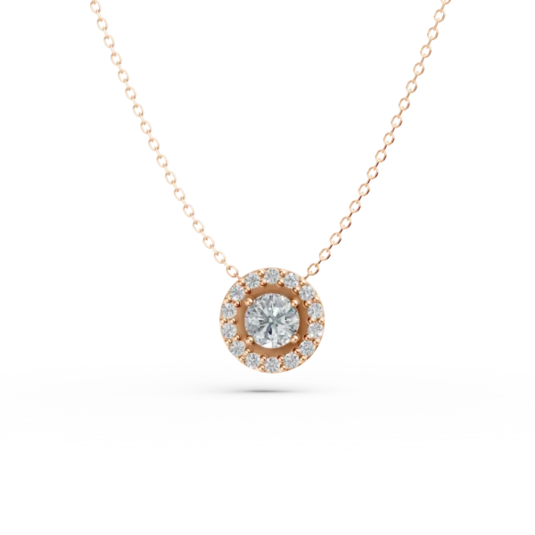 Lant cu pandantiv din aur roz