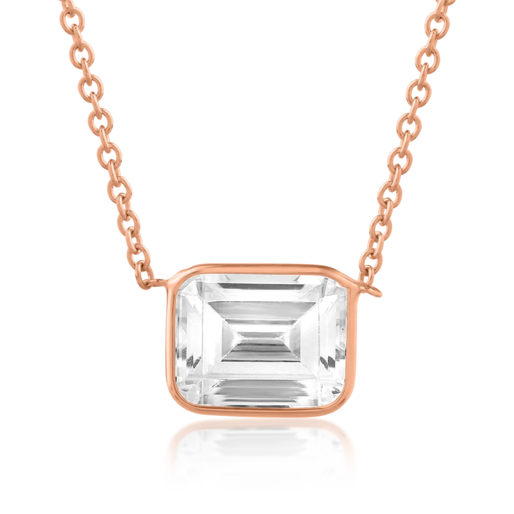 Lant cu pandantiv din aur roz