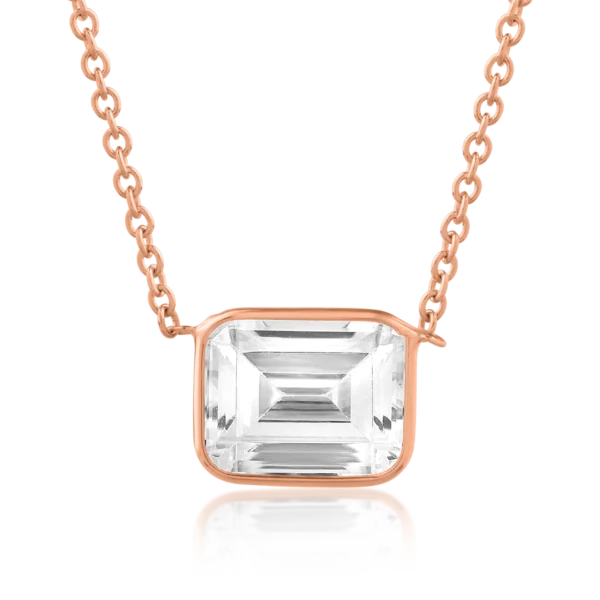 Lant cu pandantiv din aur roz