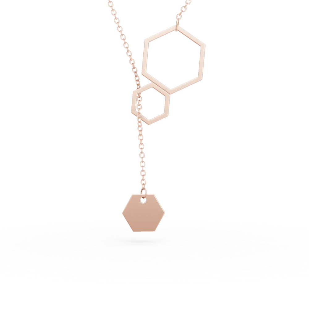 Lant cu pandantiv din aur roz