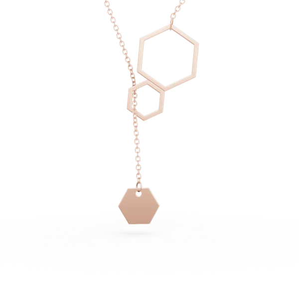 Lant cu pandantiv din aur roz