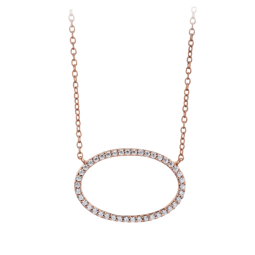 Lant cu pandantiv din aur roz