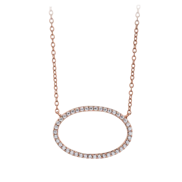 Lant cu pandantiv din aur roz