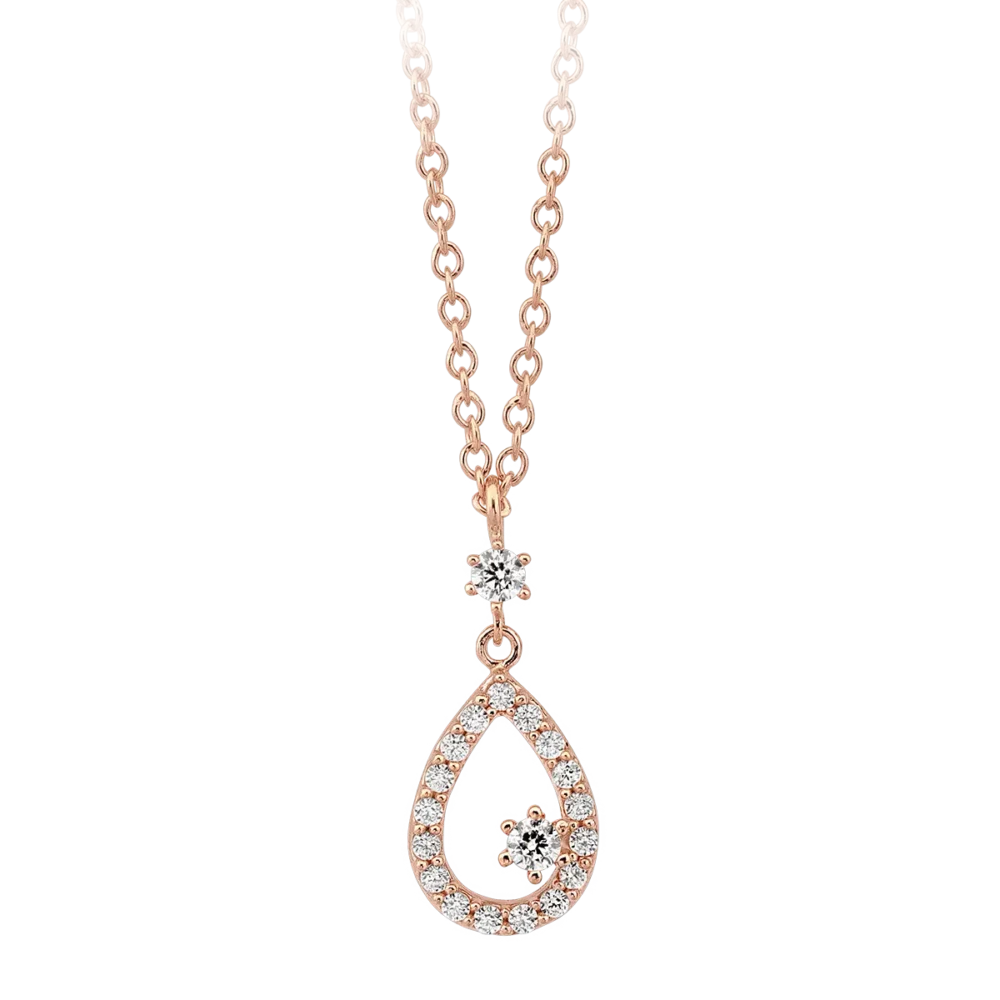 Lant cu pandantiv din aur roz