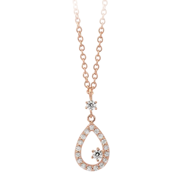 Lant cu pandantiv din aur roz