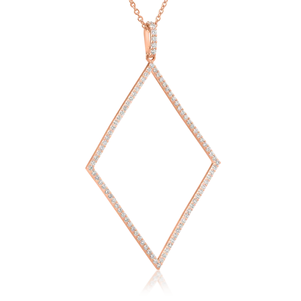 Lant cu pandantiv din aur roz cu diamante de 0.76ct - imagine 4