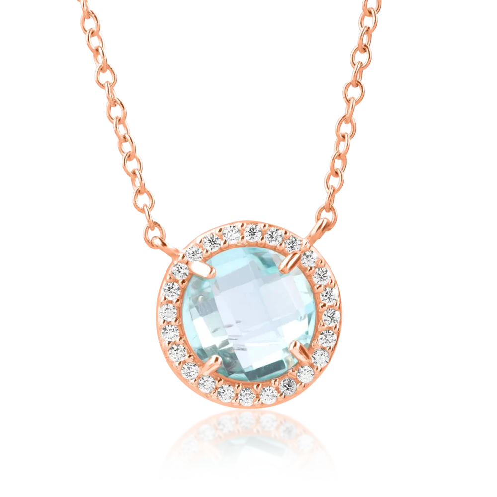 Lant cu pandantiv din aur roz