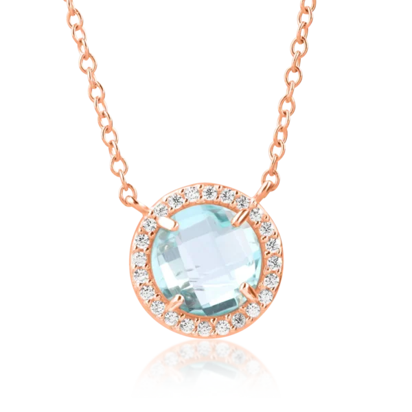 Lant cu pandantiv din aur roz