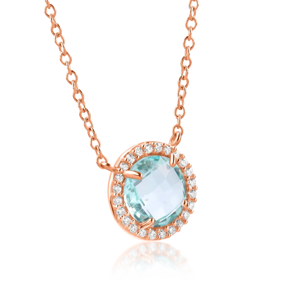 Lant cu pandantiv din aur roz - imagine 2