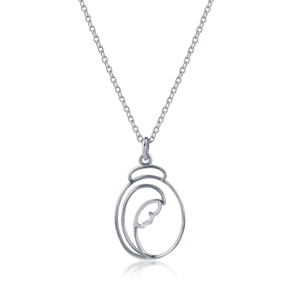 Lant cu pandantiv geometric din aur alb