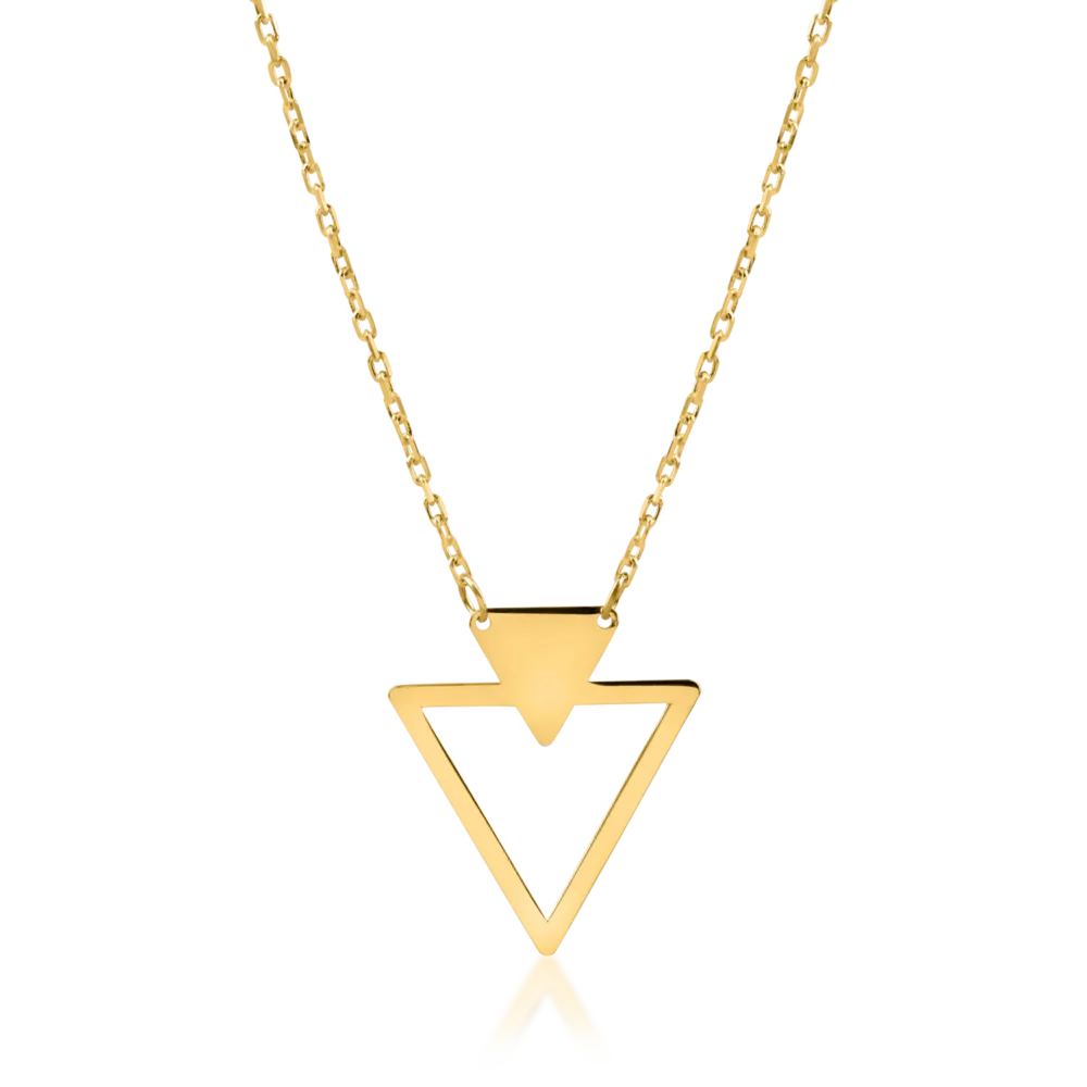 Lant cu pandantiv geometric din aur galben