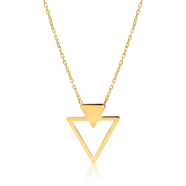 Lant cu pandantiv geometric din aur galben