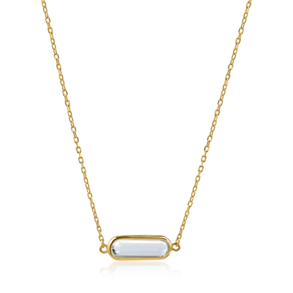 Lant cu pandantiv geometric din aur galben