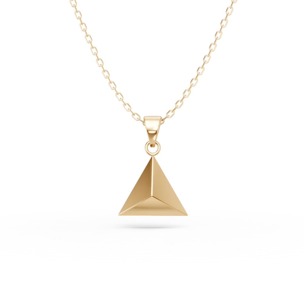 Lant cu pandantiv geometric din aur galben