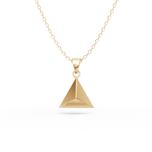 Lant cu pandantiv geometric din aur galben