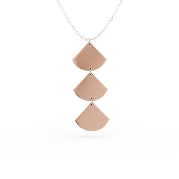Lant cu pandantiv geometric din aur roz
