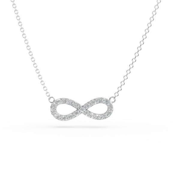 Lant cu pandantiv infinit din aur alb
