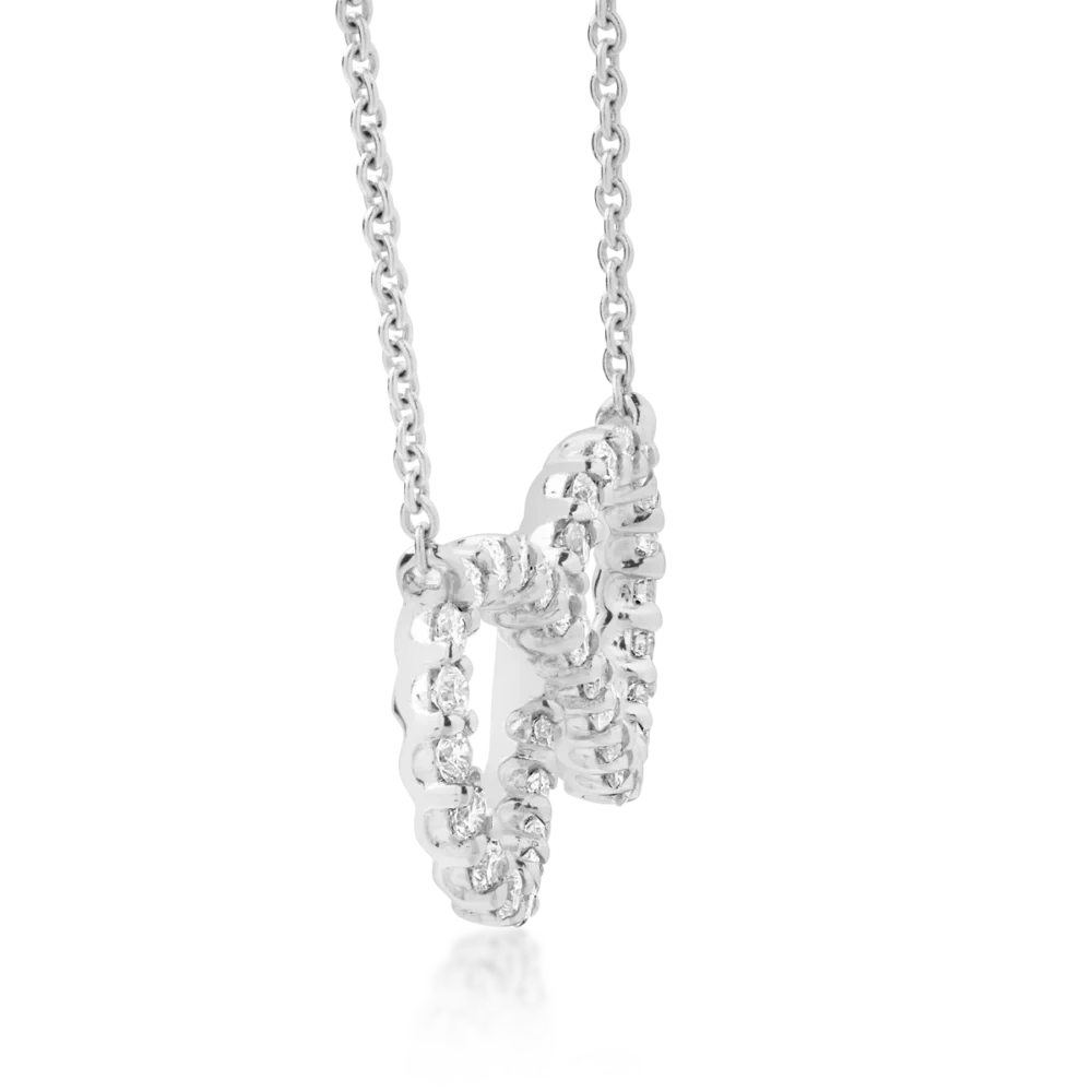 Lant cu pandantiv infinit din aur alb cu diamante de 0.34ct - imagine 3