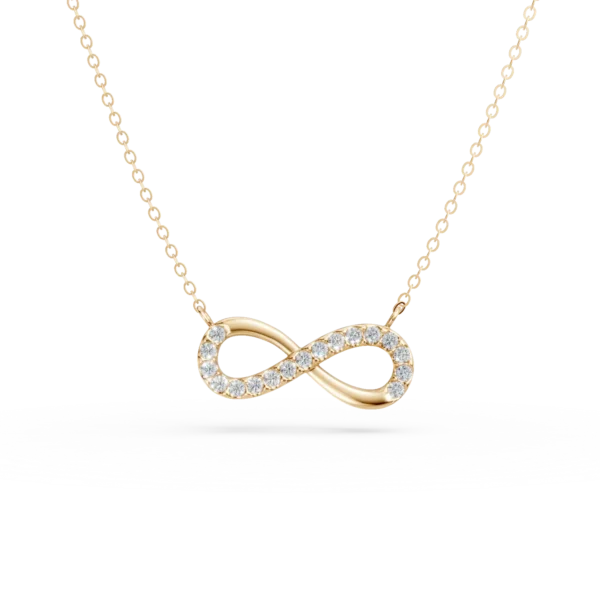 Lant cu pandantiv infinit din aur galben cu zirconii