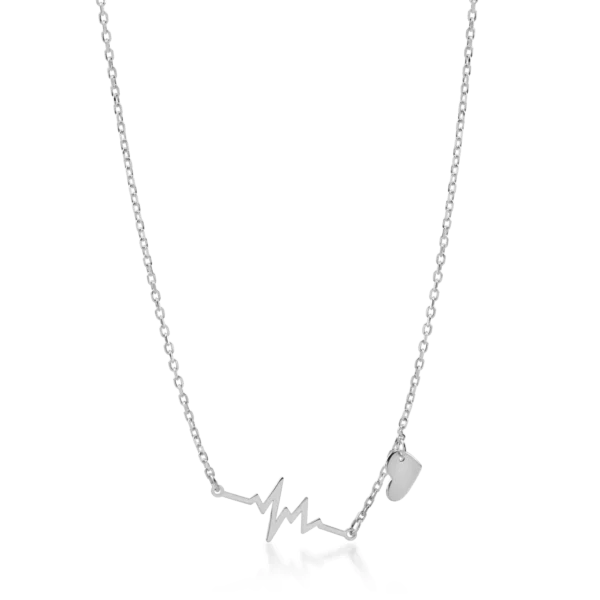 Lant cu pandantiv inima din aur alb