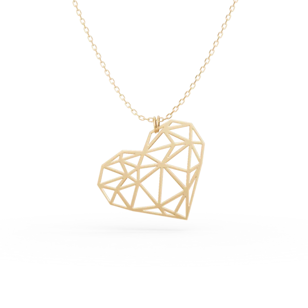 Lant cu pandantiv inima din aur galben