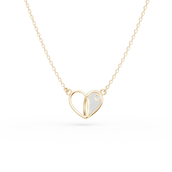 Lant cu pandantiv inima din aur galben