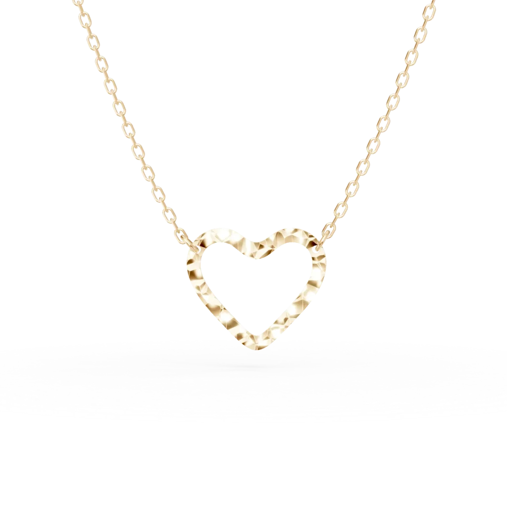 Lant cu pandantiv inima din aur galben