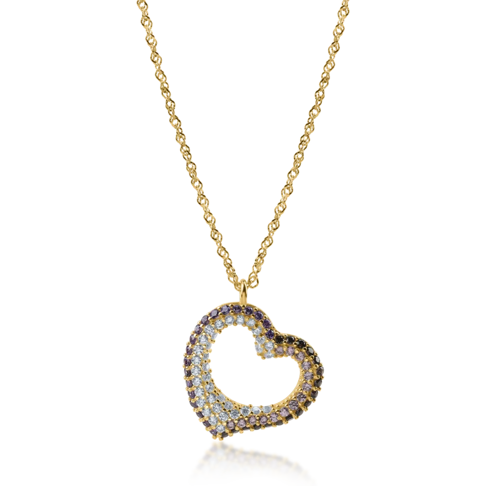 Lant cu pandantiv inima din aur galben