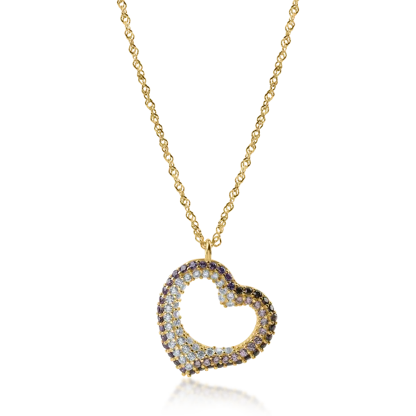 Lant cu pandantiv inima din aur galben