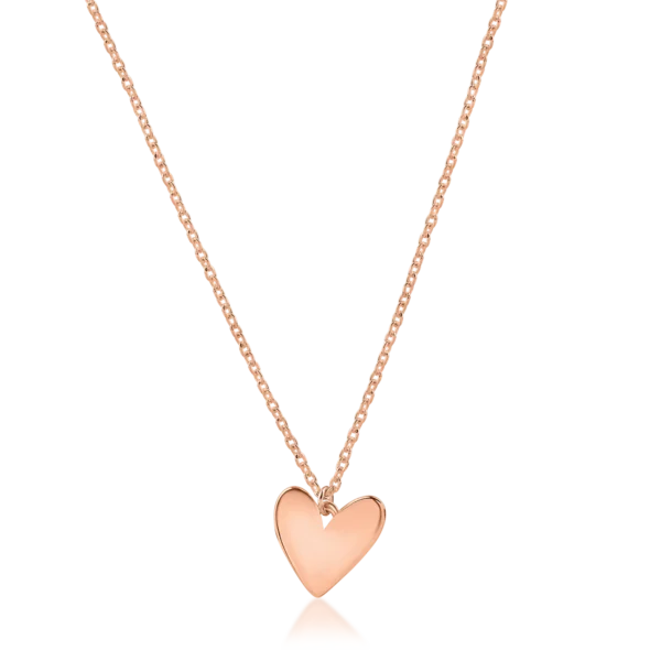 Lant cu pandantiv inima din aur roz
