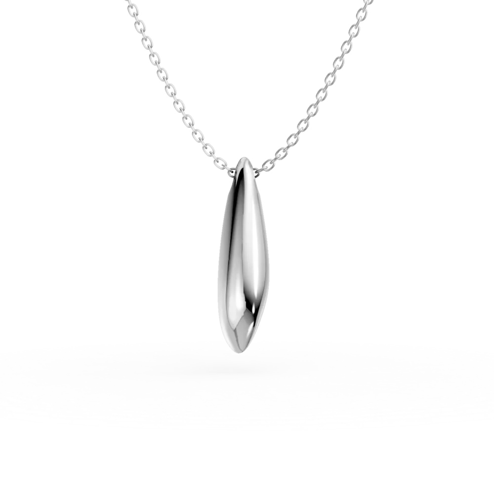 Lant cu pandantiv minimalist din aur alb