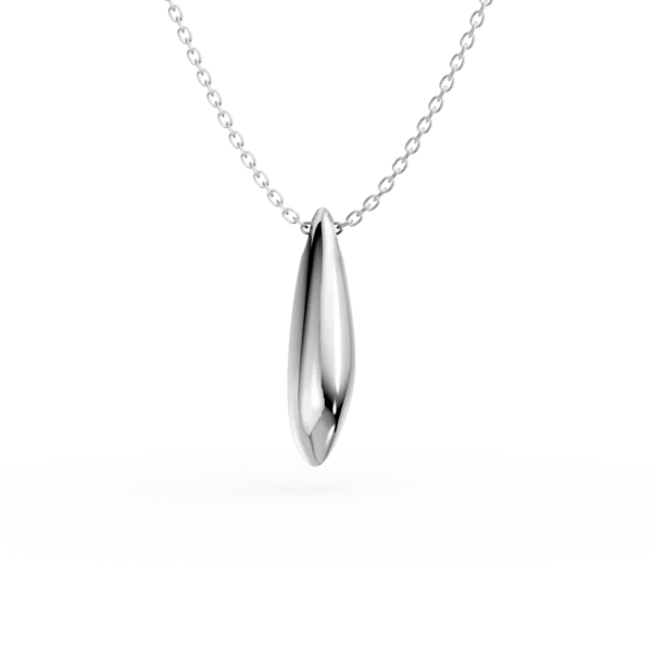 Lant cu pandantiv minimalist din aur alb