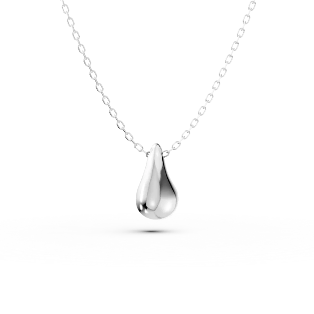 Lant cu pandantiv minimalist din aur alb