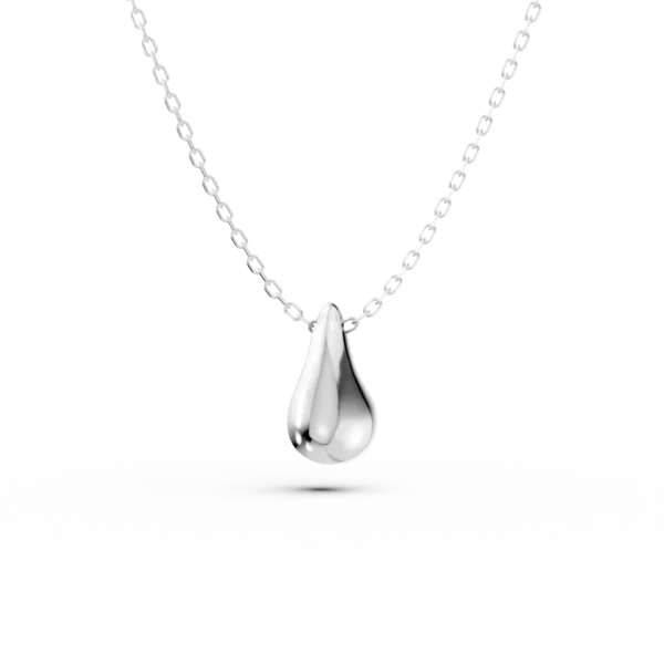 Lant cu pandantiv minimalist din aur alb