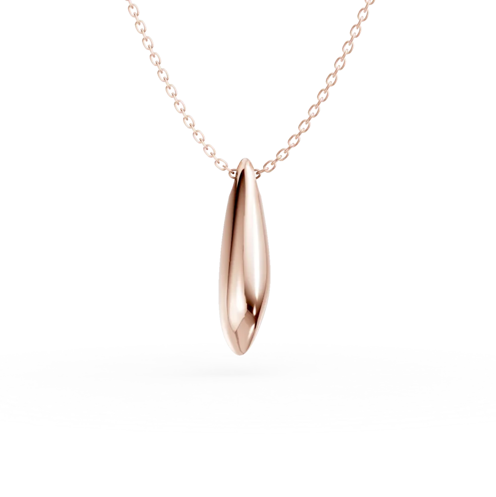 Lant cu pandantiv minimalist din aur roz
