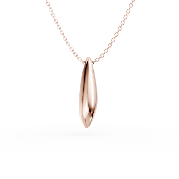 Lant cu pandantiv minimalist din aur roz