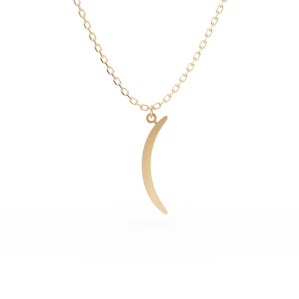 Lant cu pandantiv semiluna din aur galben