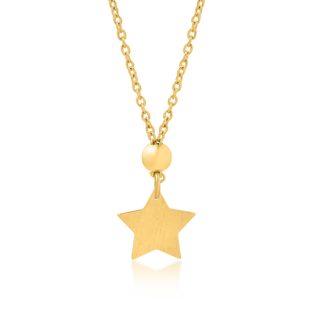 Lant cu pandantiv steluta din aur galben