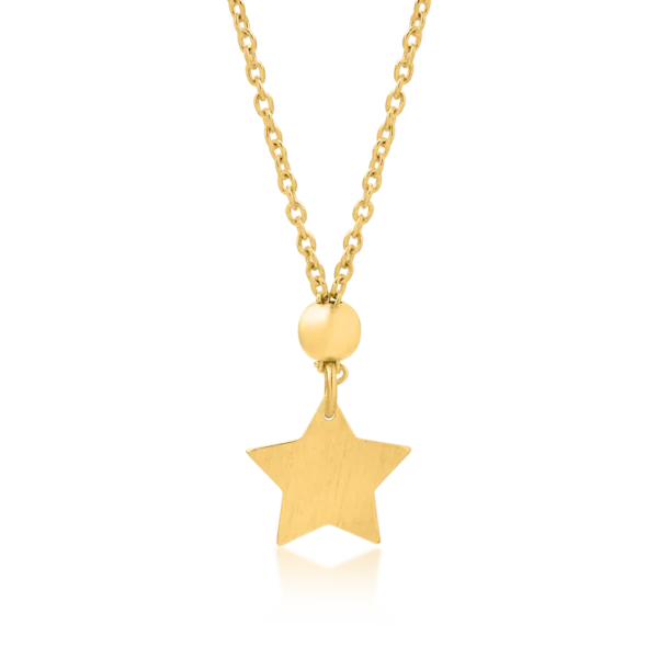 Lant cu pandantiv steluta din aur galben